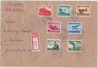 Germany Dr 1944 Reg.  Express Cover Franking Husum To Potsdam