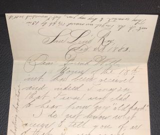 1883 SAN LUIS REY CALIFORNIA w LETTER and STAMP 2