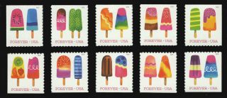 Us 5285 - 94 5285 - 5294 Frozen Treats Set Of 10 From Convertible Booklet Vf Nh Mnh