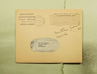 Dr Who 1944 Apo 512 V - Mail Frank To Usa Wwii Censored E69519