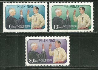 Philippines 865 - 67 Mnh Pres.  Macapagal Taking Oath Of Office