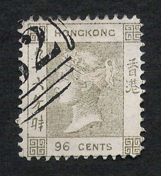 Hong Kong 96c Gray Qv 24 Sg 19 Spiro Forgery Very Fine & Attractive
