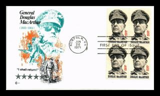 Dr Jim Stamps Us General Douglas Macarthur First Day Cover Craft Block