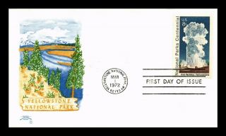 Dr Jim Stamps Us Yellowstone National Park Colonial Cachet Fdc Cover Scott 1453