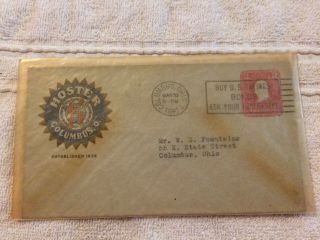 Hosters Brewery Columbus Ohio Envelope 1941 W/ 2 Cent Washington Red Stamp