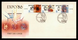Dr Who 1986 Singapore Expo Fdc Strip C132881