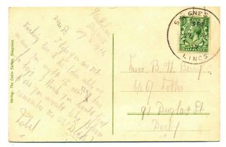 1914 Skegness / Lincs Skeleton Postmark On Postcard Of The Figure 8 Railway
