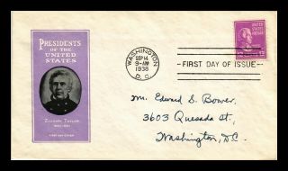 Us Cover Zachary Taylor Presidential Fdc Ioor Cachet Scott 817
