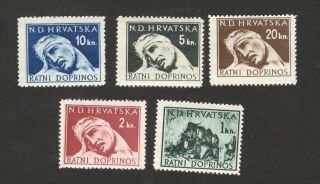 Croatia - Ndh - Mnh Set - Tax Stamp - War Victims - 1944.