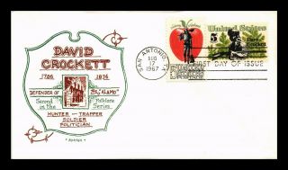 Dr Jim Stamps Us David Crockett Art O Pages First Day Cover Combination