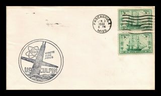 Dr Jim Stamps Us Naval Submarine Uss Sculpin Cachet Cover Pascagoula 1961