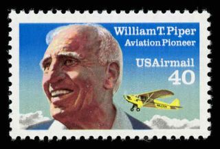 1993 40c William T.  Piper,  Aviation Pioneer Scott C132 F/vf Nh