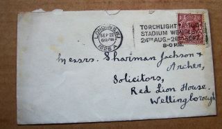 Envelope London Postmark 1925: Torchlight Tattoo Wembley Stadium