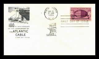 Us Cover Atlantic Cable Centenary Fdc House Of Farnum Cachet