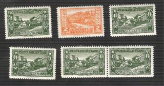 Albania Stamp 1922 " Cities And Buildings " 5 X 2franga & 2qind - With Gum