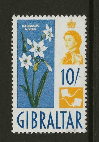 Gibraltar 1960 - 2 Sg172 Qeii 10s Rock Lily Flower Thematic Fine Cat £27