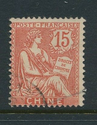D258813 French Offices In China Vfu Rights Of Man 15c Pale Red Sc.  36