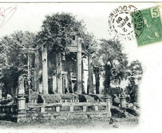 Indochina Laos Postcard Ruins Of Pagoda In Vientiane Vietnam Saigon 1909 Pc29