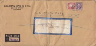 Y3912 Goldman Sachs Ny Reg Cover Aug 1937 Westminster Bank London Uk; 23c Rate
