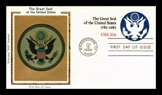 Dr Jim Stamps Us Great Seal Colorano Silk Fdc Postal Stationery Cover