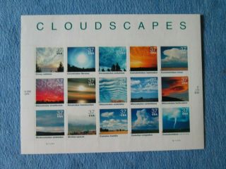 Us Scott 3878 Cloudscapes Pane Of 15 Full Sheet.  Mnh