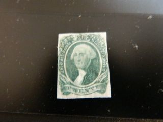 Confederate States Csa Scott 13 Green George Washington 20 Cent Gum Hinged