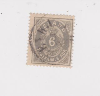 Iceland - 1883 Aur Value Fine 6 Aur Grey Print/thin Paper P 14 X 13 1/2