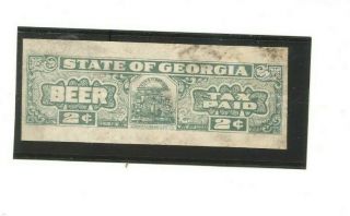 Georgia Beer Tax Paid Stamp B - 14
