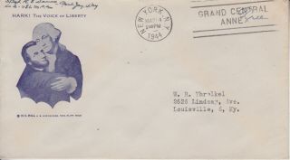 1944 York Frank On Ww Ii Patriotic Cover Lincoln And Washington Embrace
