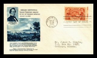 Us Cover Oregon Territory Centennial Fdc Scott 964 Fulton Stamp Company Cachet