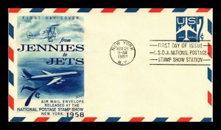 Us Cover Airmail 7c Postal Stationary Asda Stamp Show York Event Fdc