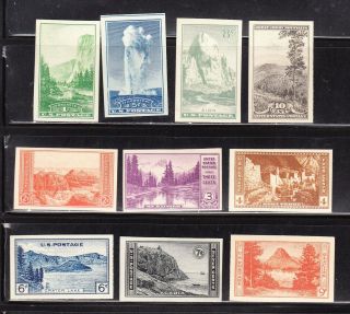 Us Farley National Parks Imperf Stamp Set 756 - 765