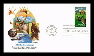 Us Cover Alaska Statehood 25th Anniversary Fdc Fleetwood Cachet