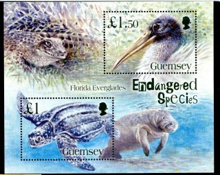 Guernsey 2006 Florida Everglades Endangered Species Miniature Sheet Um/mnh