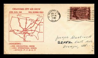 Dr Jim Stamps Us Oklahoma City Air Show Event Cover 1948 Backstamp