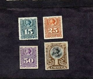 Chile.  1878.  Columbus 15c/25c/50c/1 Peso Definitives.  4xdiff 