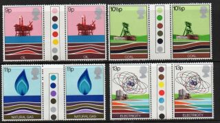 Gb 1978 Energy Traffic Light Gutter Pairs Mnh Unfolded Stamps Unmounted