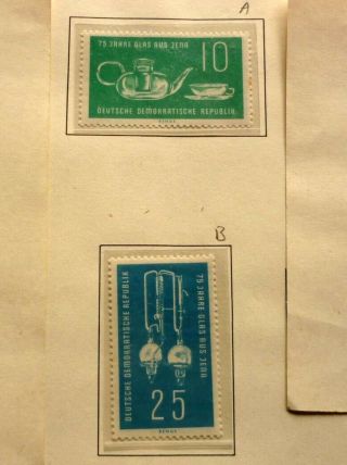 Ddr East Germany Stamps,  Mnh,  1959 75th Anniv Of Jena Glass Pair