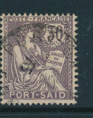 D257581 The Rights Of Man 30c Vfu Port - Said French Off.  Egypt Sc.  27