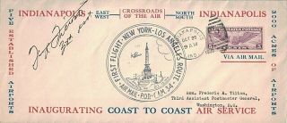 1930 Indianapolis,  Indiana 1st Flight Cover Signed By Asst.  Postmaster General