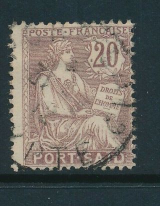 D257579 The Rights Of Man 20c Vfu Port - Said French Off.  Egypt Sc.  25
