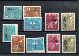 Old Stamps Of Albania 1962 657 - 661 Mnh Perf,  Imperf Olympic 55.  - Euro