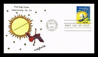 Dr Jim Stamps Us Space Achievements Understanding The Sun Fdc Cover Hand Colored