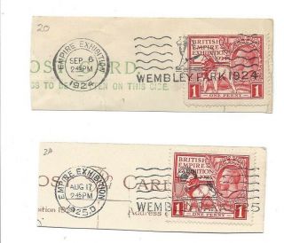 Wembley Park 1924 1925 Lion Empire Exhibition Slogan Postmarks