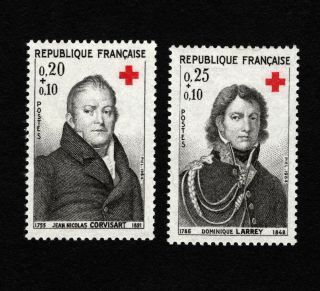 Opc 1964 France Red Cross Semi Postal Set Sc B385 - 6 Never Hinged 34176