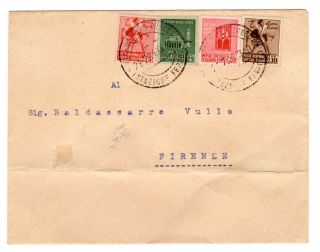 Italy Italian Rsi 1944 Cover Firenze Florence Error On Stamp Rare