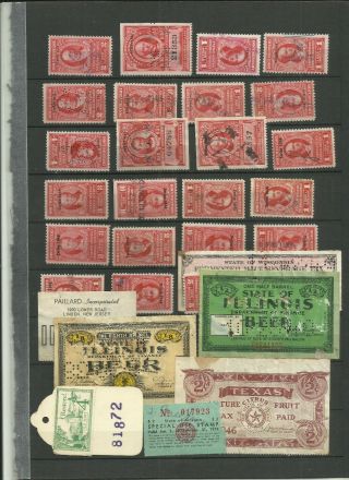 Usa Middle Period Revenue Stamps Lot 1