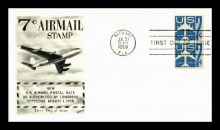 Dr Jim Stamps Us 7c Air Mail Jet Silhouette First Day Cover Pair Scott C51