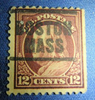 Us Stamp,  Sc 474,  12¢ Benjamin Franklin,  Postmark Boston,  Mass,  Nh