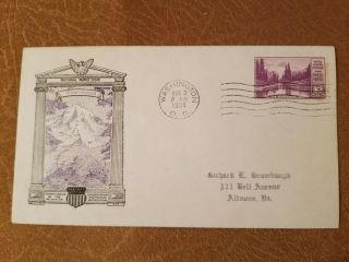 Us Stamps 750a Aug.  3,  1934 3c Mt.  Rainier J.  A.  Roy Cachet First Day Cover